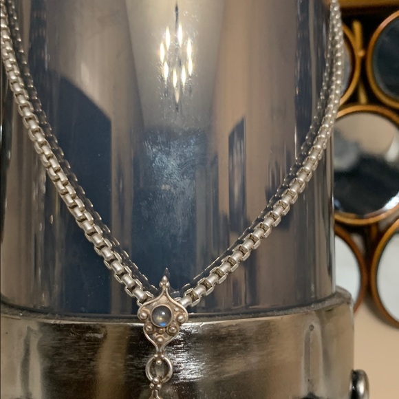 Nicky Butler Sterling Silver Necklace with Pink and Blue Cross Pendant - Picture 2 of 4